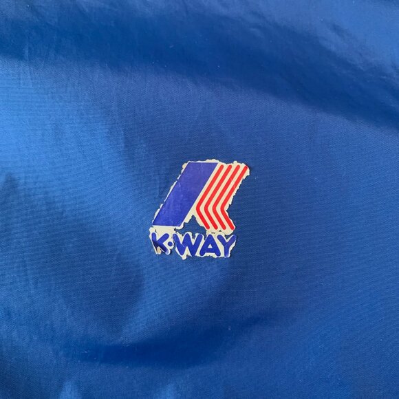 Vintage K-Way Windbreaker Jacket Blue Zip Up Blokecore Athleisure Fanny Pack - Picture 4 of 15